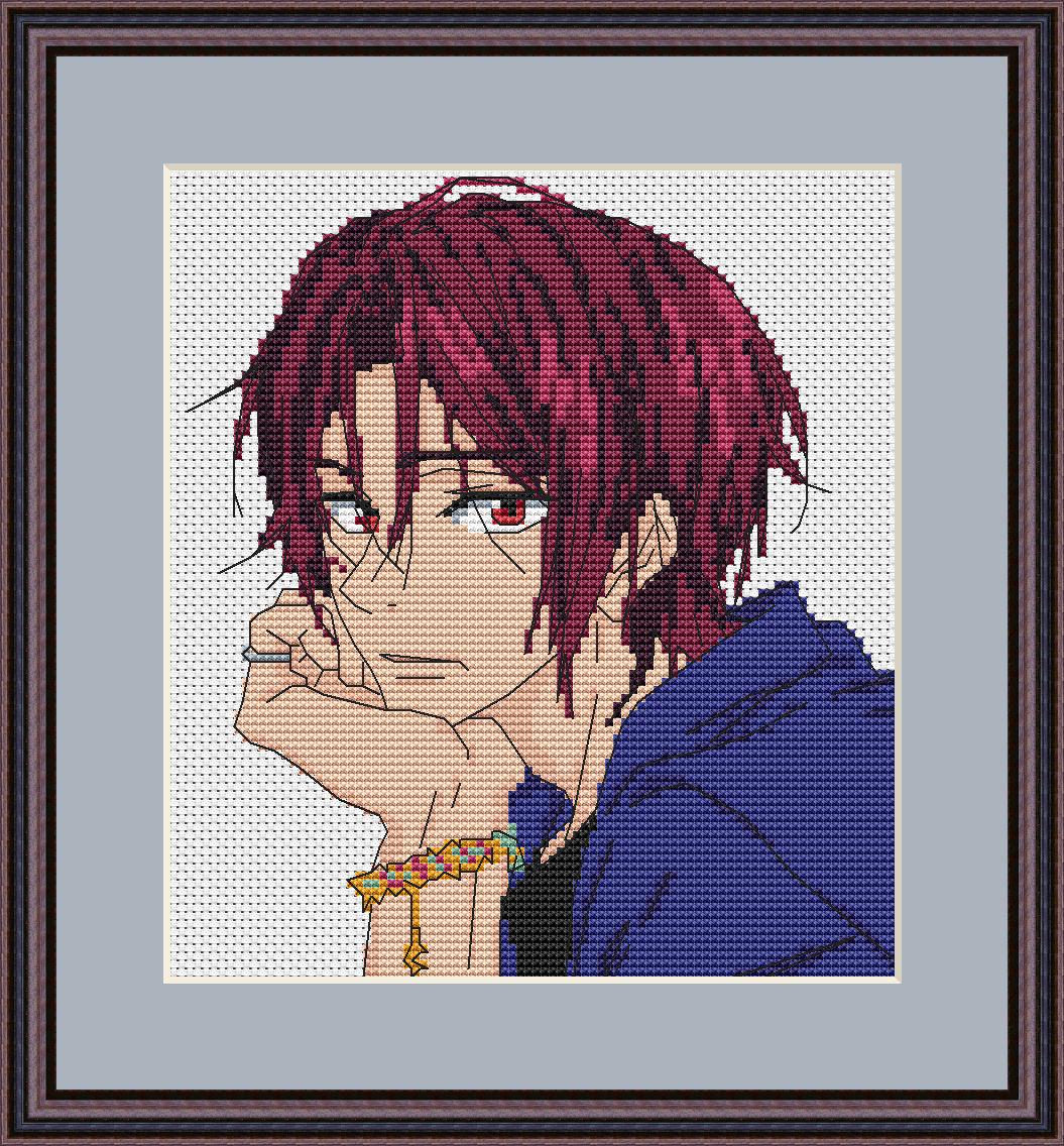 Anime Boy Cross Stitch Pattern Rin Free Digital PDF, XSD Chart Fan Art Design