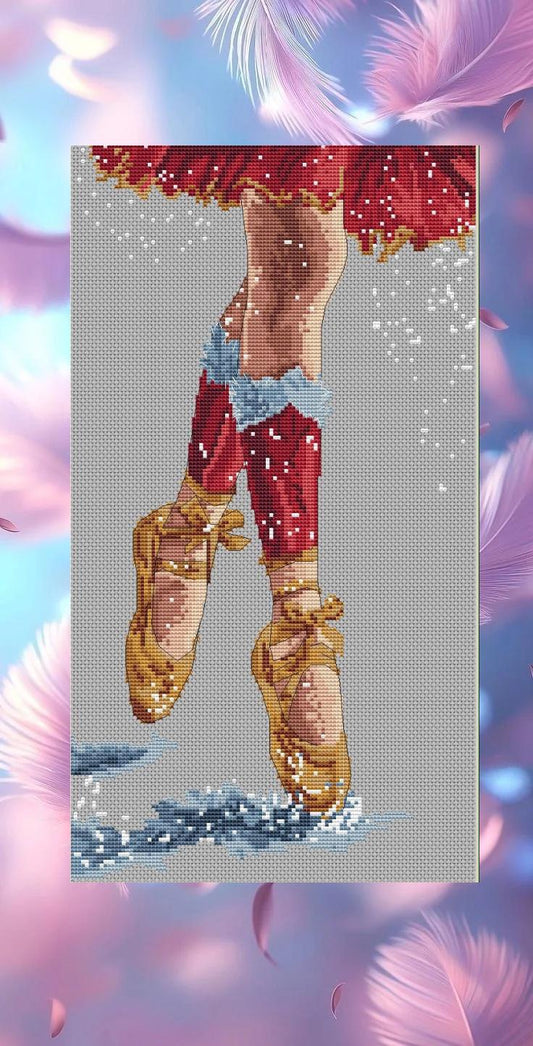 Cross Stitch Pattern Ballerina Christmas Digital PDF, XSD Chart Art Design