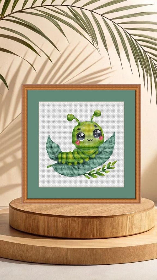 Cross Stitch Pattern Caterpillar Digital PDF, XSD Chart Art Design