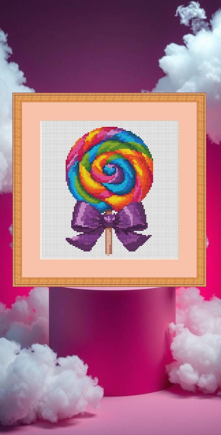 Cross Stitch Pattern Candy Digital PDF Chart Art Design