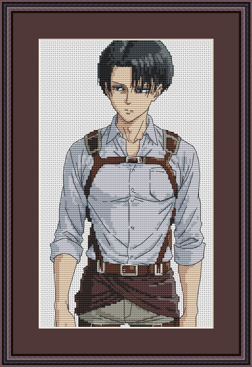 Anime Cross Stitch Pattern Levi Digital PDF Chart Fan Art Design