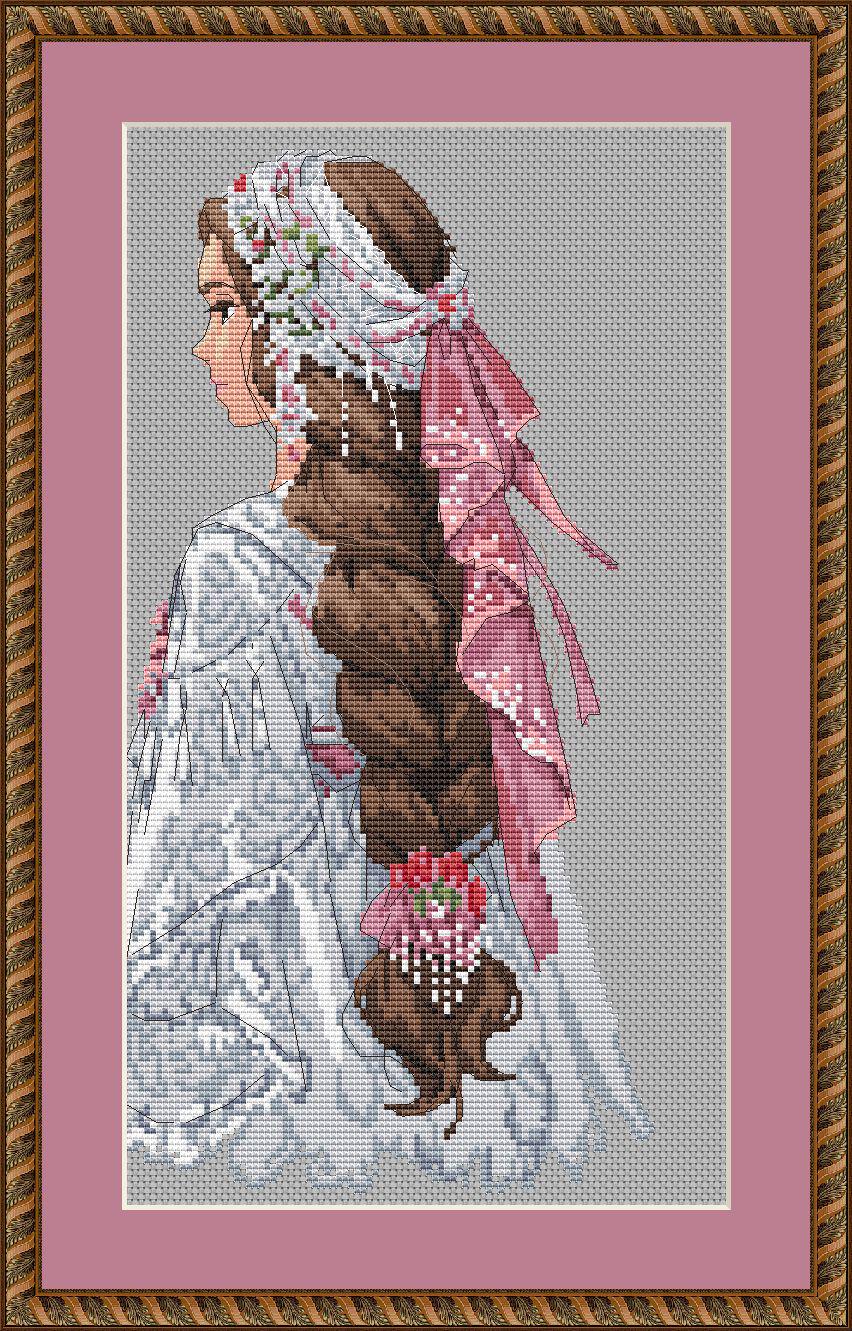 Ballroom Hair Cross Stitch Pattern Digital PDF, XSD Chart Art Design