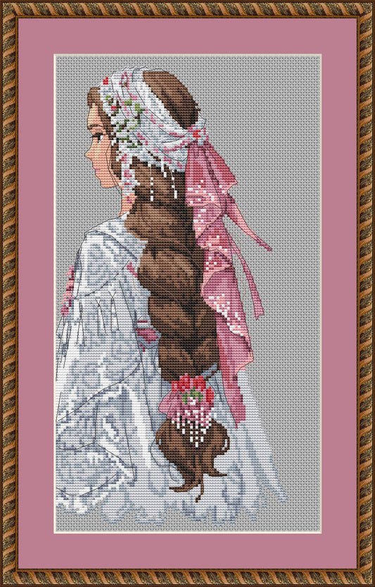 Ballroom Hair Cross Stitch Pattern Digital PDF, XSD Chart Art Design