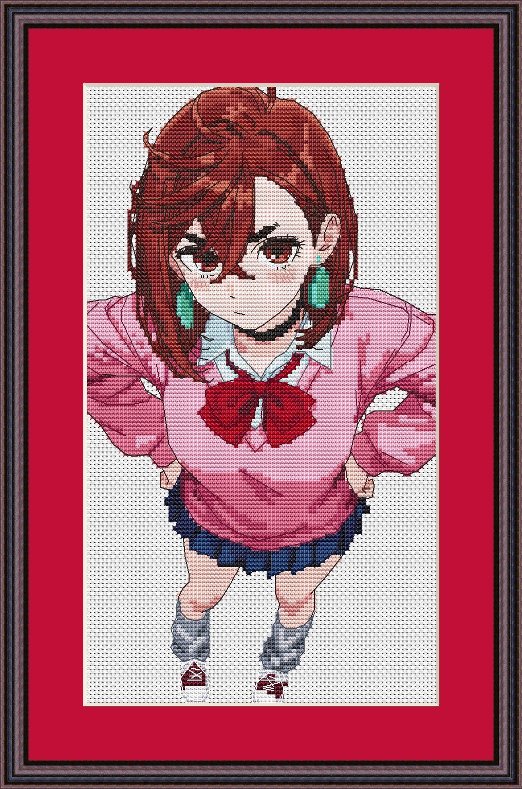 Anime Momo Cross Stitch Pattern Digital PDF Chart Fan Art Design
