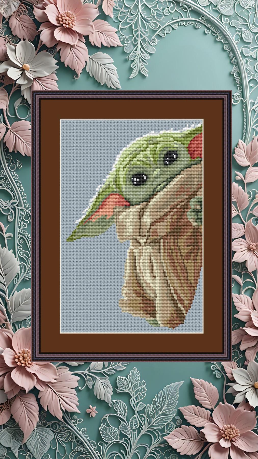 Cross Stitch Pattern Grogu Digital PDF Chart Fan Art Design