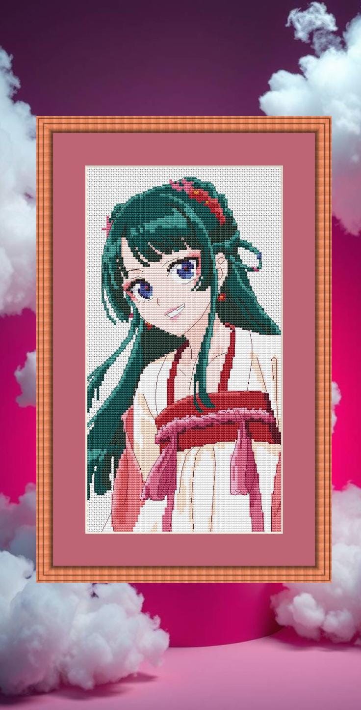 Anime Girl Cross Stitch Pattern Mao Mao Digital PDF Fan Art Design