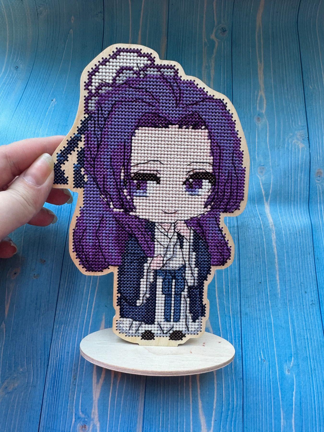 Handmade Anime Wooden Figure with Cross Stitch The Apothecary diaries Jinshi