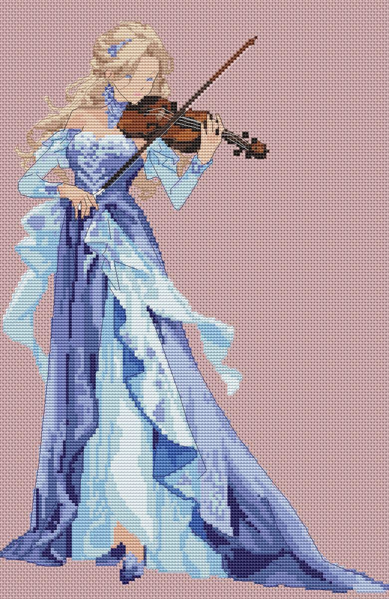 Ballroom Dress Cross Stitch Pattern Digital PDF, XSD Chart Art Design