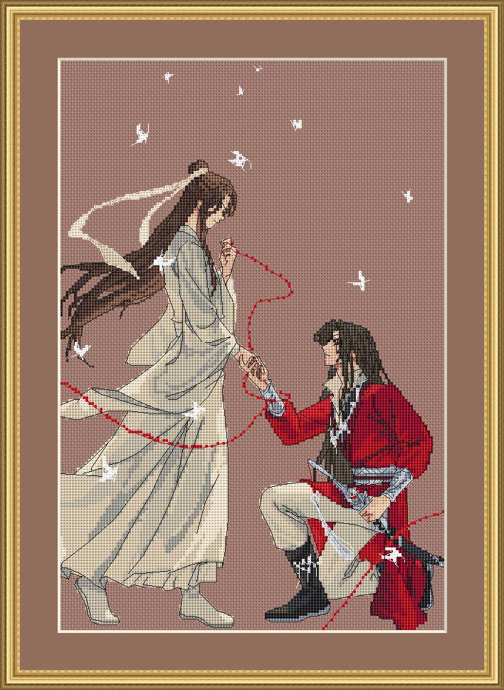 Anime Cross Stitch Pattern HOB Hua Cheng/Xie Lian PDF,XSD Fan Art Design