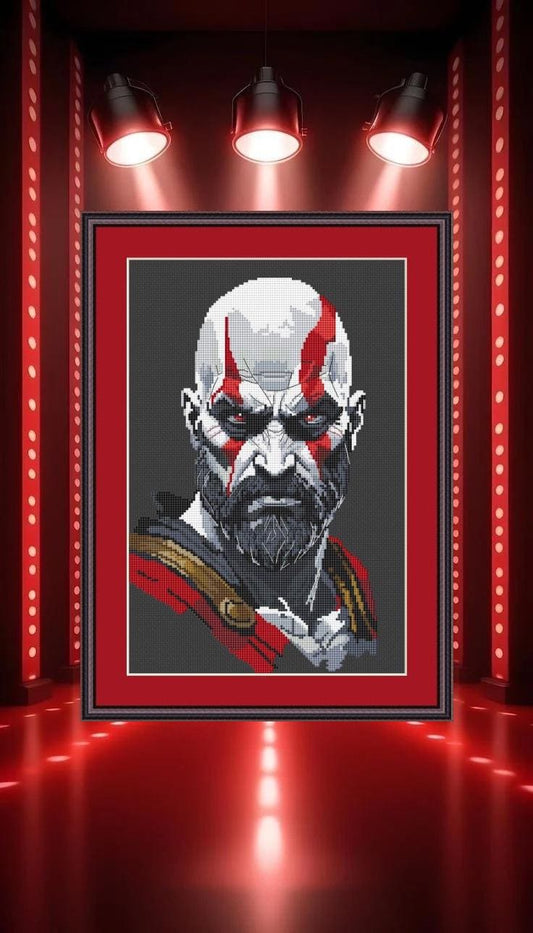 Схема для вишивки хрестиком "God of War" Цифровий PDF, XSD-схема Фан-арт Дизайн