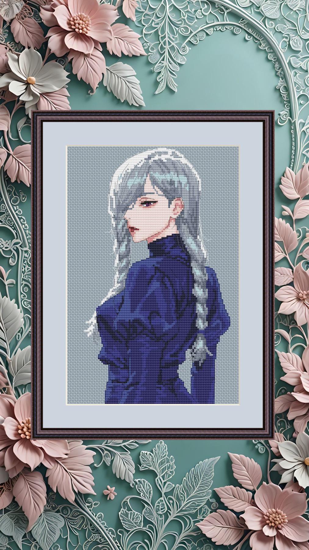 Anime Cross Stitch Pattern MeiMei JJK Digital PDF,XSD Chart Fan Art Design