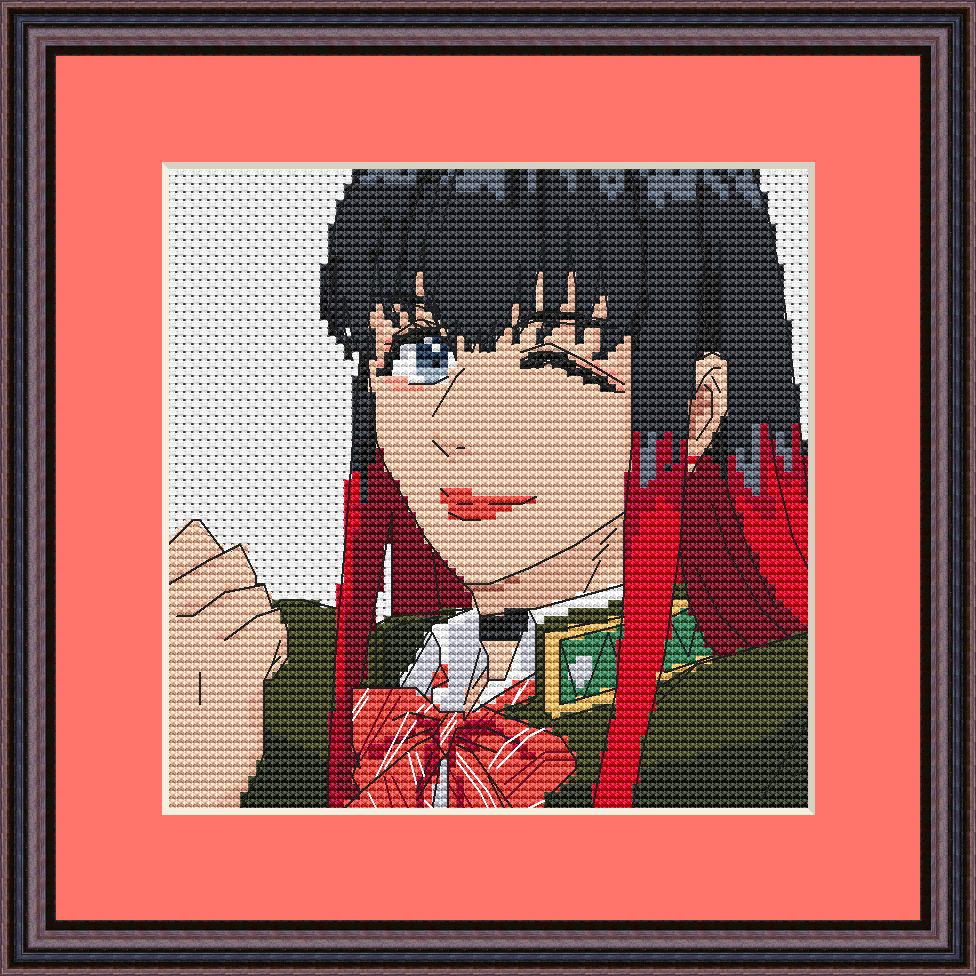 Anime Cross Stitch Pattern Tsubakino Digital PDF, XSD Chart  Manga Fan Art