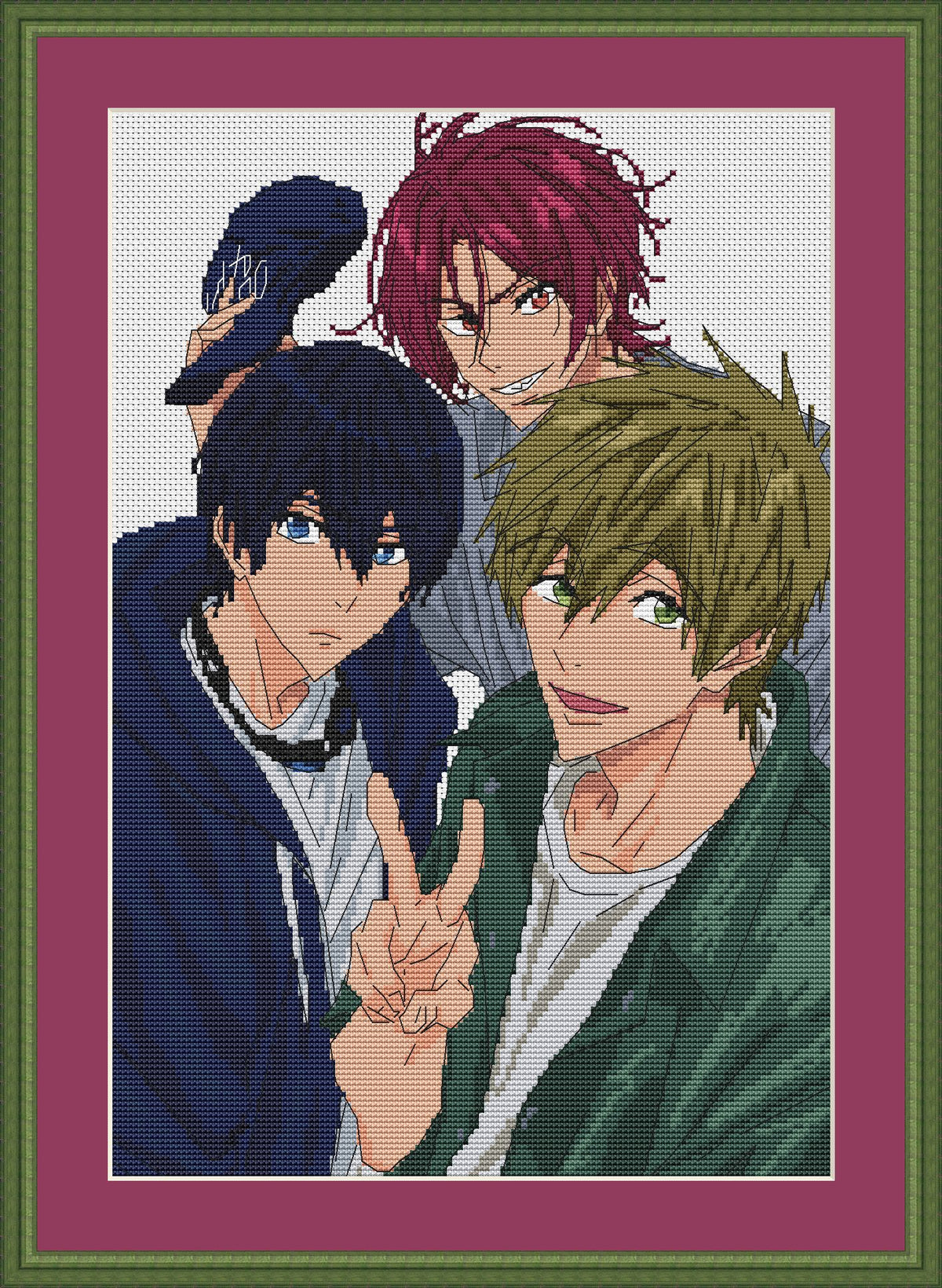 Anime Boy Cross Stitch Pattern Rin Free Digital PDF, XSD Chart Fan Art Design