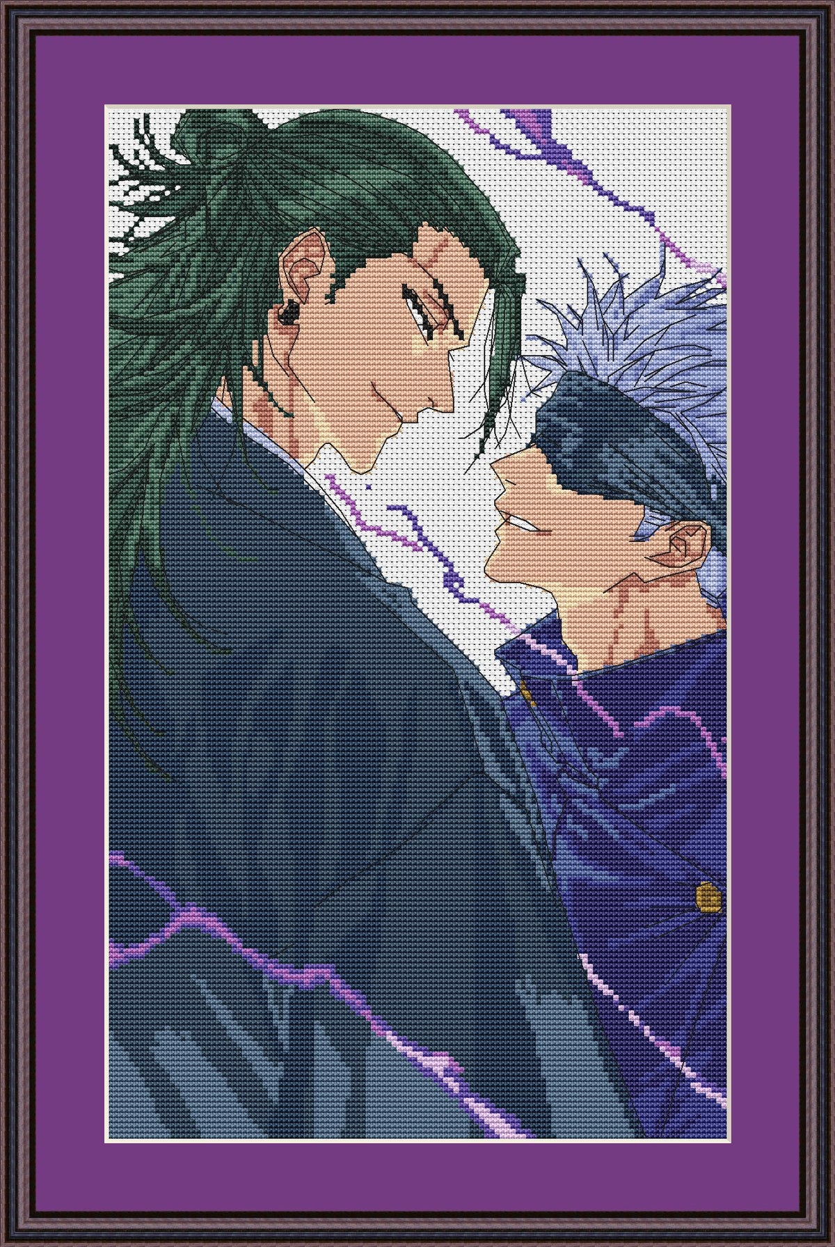 Patrón de punto de cruz de chico de anime Suguru, PDF digital, gráfico XSD, diseño de fan art