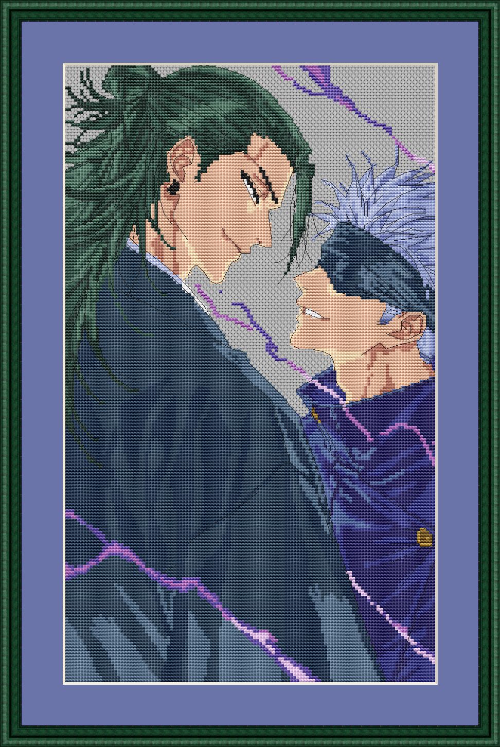 Patrón de punto de cruz de chico de anime Suguru, PDF digital, gráfico XSD, diseño de fan art