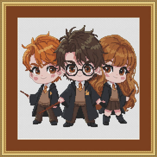 Cross Stitch Pattern Harry/Ron/Hermion Digital PDF Chart Fan Art