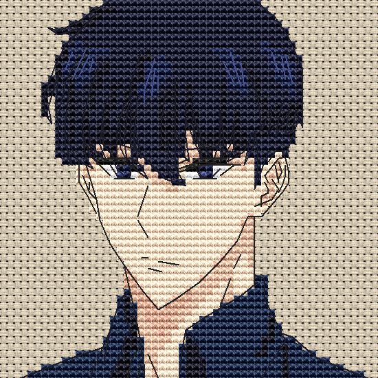Anime Style Cross Stitch Pattern Digital PDF Chart Manga Fan Art Design Instant Download