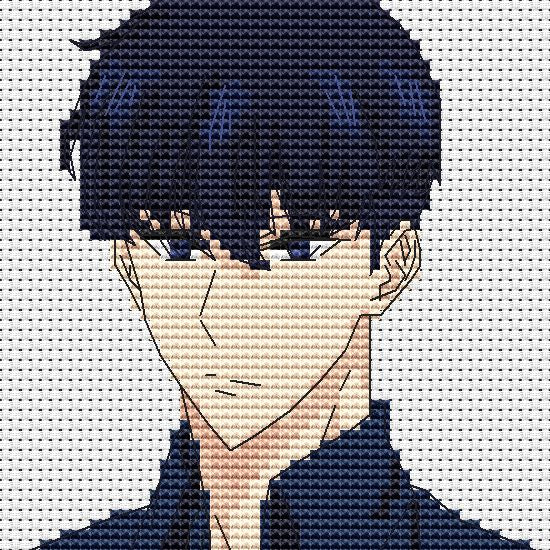 Anime Style Cross Stitch Pattern Digital PDF Chart Manga Fan Art Design Instant Download