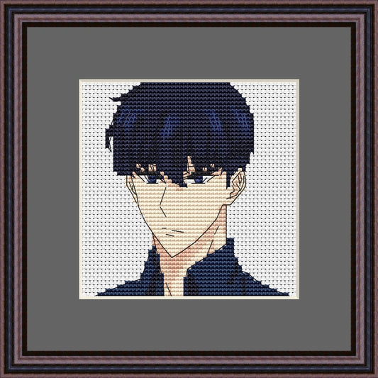 Modèle de point de croix style anime, tableau PDF numérique, motif fan art manga, téléchargement instantané