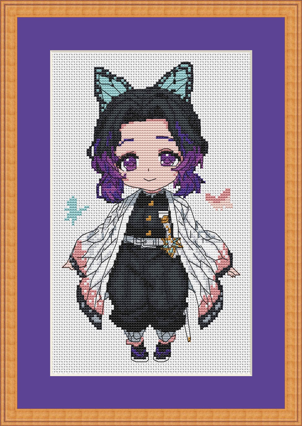 Anime Cross Stitch Pattern Kocho Digital PDF,XSD Chart Fan Art Design