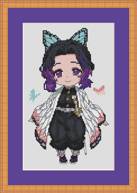 Patron de point de croix Anime Kocho PDF numérique, tableau XSD Design Fan Art