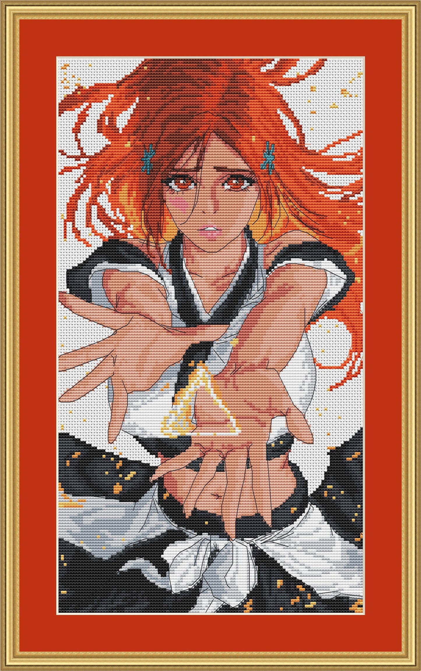 Anime Cross Stitch Pattern Orihime Digital PDF,XSD Chart  Manga Fan Art