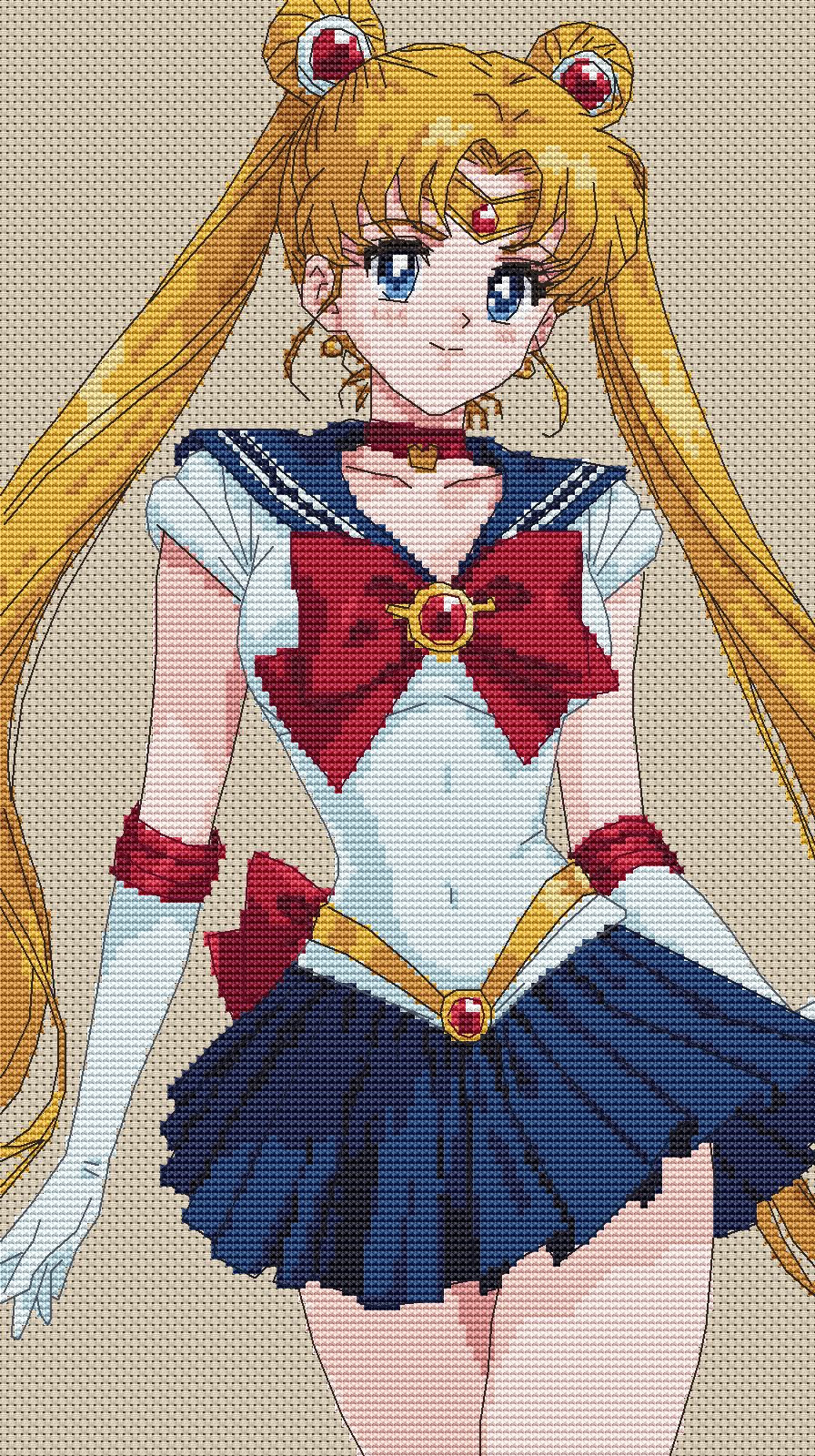 Anime Cross Stitch Pattern SM Digital PDF Chart  Manga Fan Art