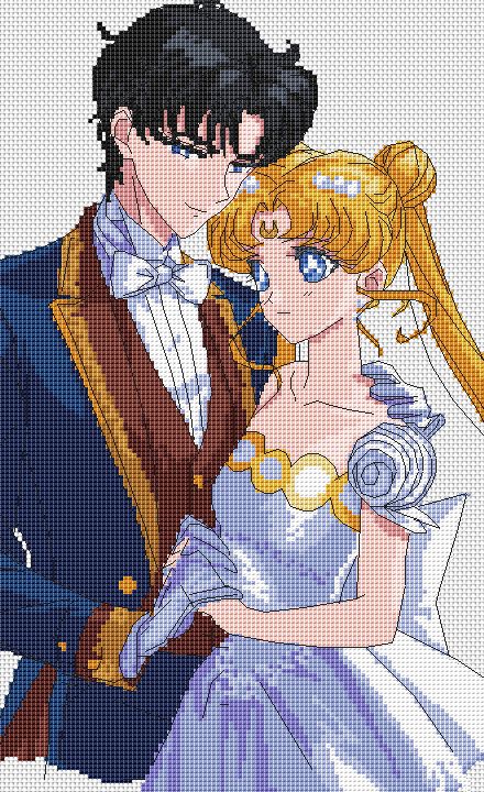 Patron de point de croix Anime SM PDF numérique, Diagramme XSD Manga Fan Art