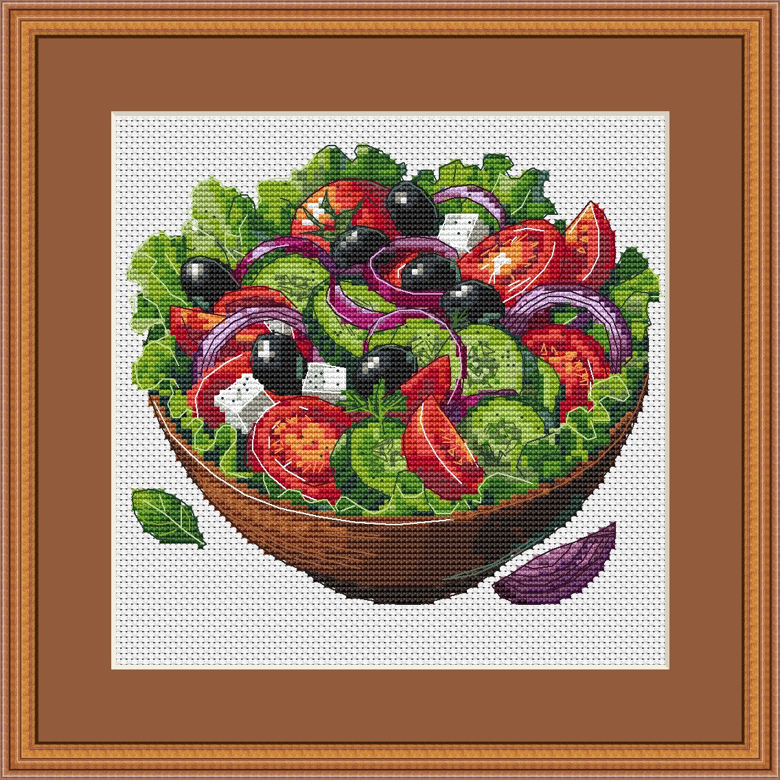 Cross Stitch Pattern Salad Digital PDF Chart Art Design