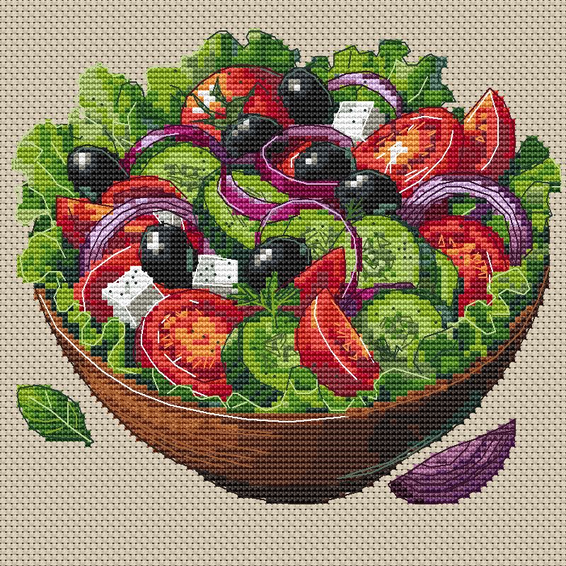 Cross Stitch Pattern Salad Digital PDF Chart Art Design