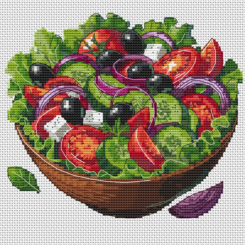 Cross Stitch Pattern Salad Digital PDF Chart Art Design