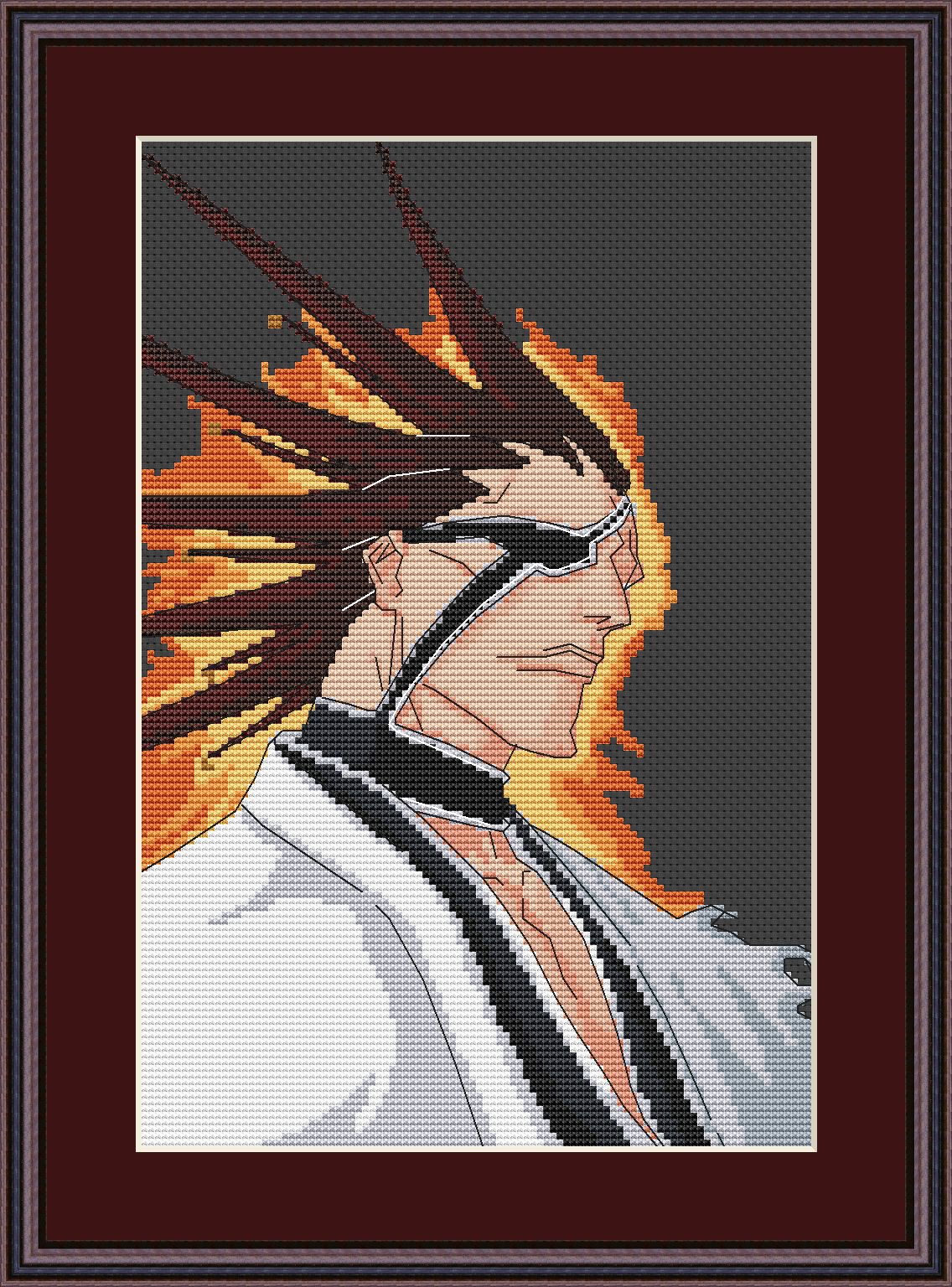 Anime Cross Stitch Pattern Zaraki Digital PDF,XSD Chart  Manga Fan Art